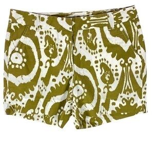 J. Crew Factory Womens Shorts Size 2‎ Stretch Cotton Printed Midi Lightweight